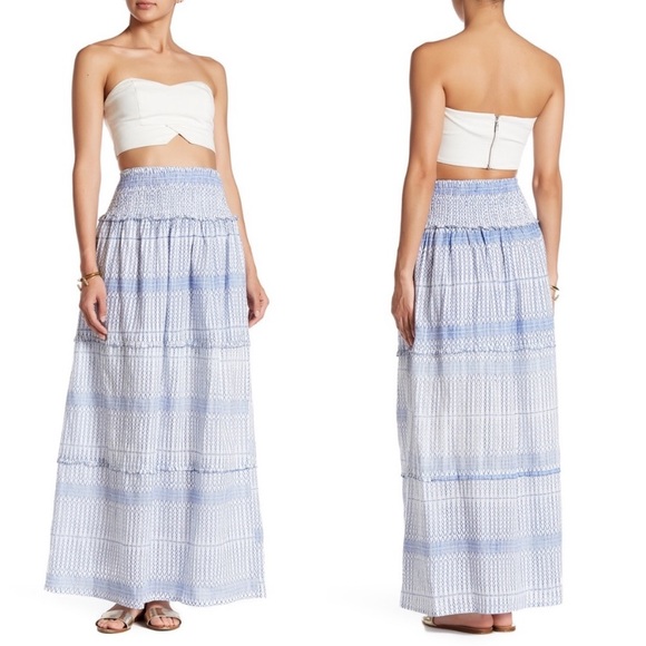 Gypsy 05 Dresses & Skirts - ✨Final Sale✨Gypsy 05 Blue&White Smocked Maxi Skirt